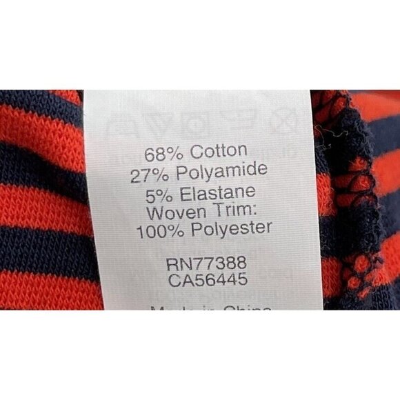 J Crew Sz M Nautical Striped Ruffle Hem Peplum Knit Tank Top Blouse Red Navy - Picture 6 of 8